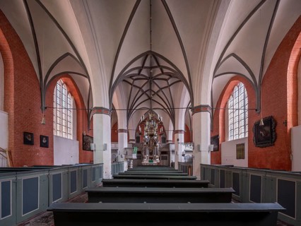 Interior of the Gothic Church of the Holy Spirit, Hanseatic City of Stralsund, Mecklenburg-Western