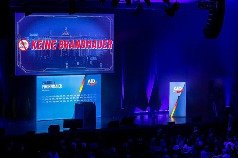Campaign rally for the state election of the AfD party in the Congress Center Pforzheim CCP. Markus