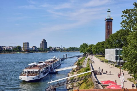 Rhine river, brick architecture, exhibition tower, general architecture, high-rise buildings,