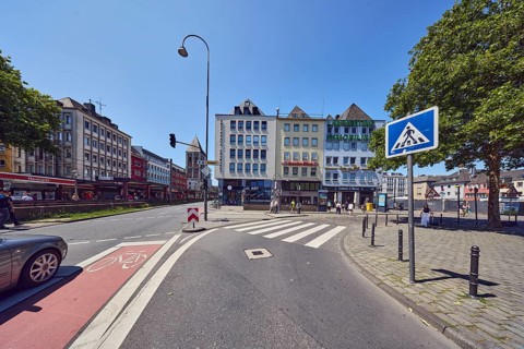 Row of houses, general architecture, houses, lantern, barrier bollard, sidewalk, pedestrian