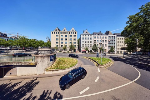 Heumarkt underground car park, row of houses, residential and commercial buildings, general