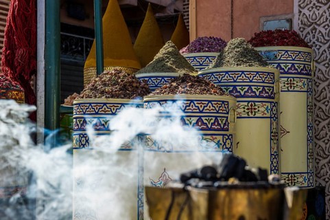 Spices and incense shop, Souk, Marrakech, Morocco