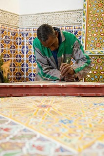 Tile Painter, Souk, Marrakech, Morocco