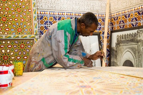 Tile Painter, Souk, Marrakech, Morocco