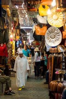 Alley with shops, Souk, Marrakech, Morocco
