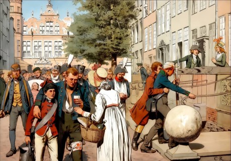 Napoleonic Wars, The defense of Danzig in Spring 1807, the citizen supplied the wounded, historical