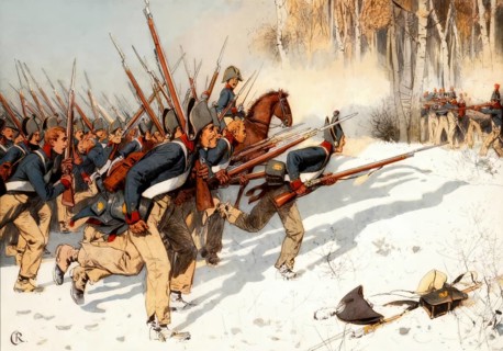 The Battle of Eylau or Battle of Preussisch-Eylau, 7 and 8 February 1807, between Napoléon's Grande