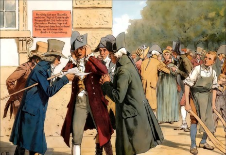 Contemplating the defeat at Jena and Auerstaedt in Berlin, Napoleonic Wars, 1806, historical