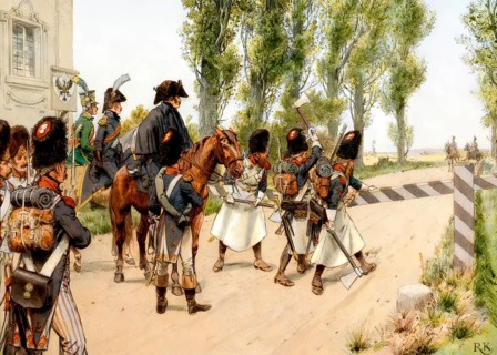 The French troops of Napoleon I commanded by General Kellermann exceed Sickershausen the Prussian