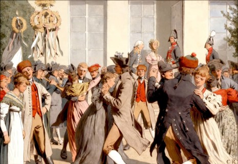Games and dances at the Harvest Festival in Paretz, together with the Crown Princess Louise,