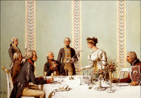 Crown Princess Louise allowing the Adjutant General Colonel of Köckeritz to smoke his usual pipe,