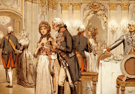 First meeting of the Crown Prince Friedrich Wilhelm of Prussia with its subsequent bride, Princess