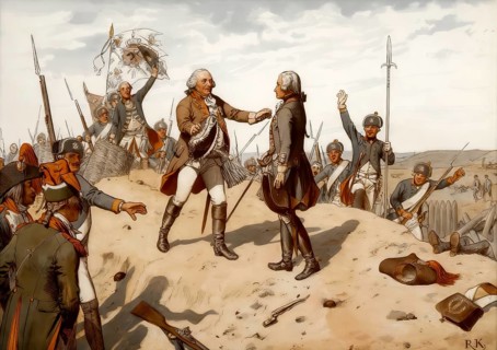Louise ofFrederick William II embraced the heroic crown prince Frederick William III after the