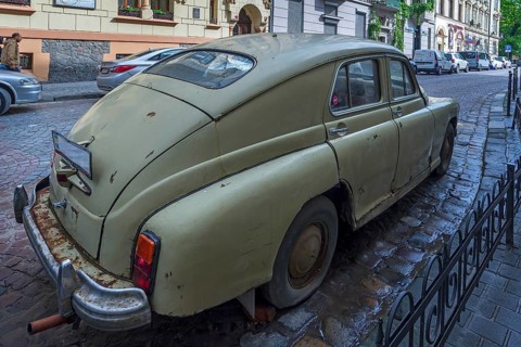 Russian classic car, Tokkaj brand, Lviv, Ukraine