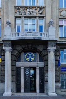 Entrance portal of the Judicial Building, Lviv, Ukraine