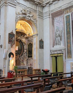 Interior of the Santo Stefano Collegiate Church in the town of Novellara, Emilia-Romagna, Italy