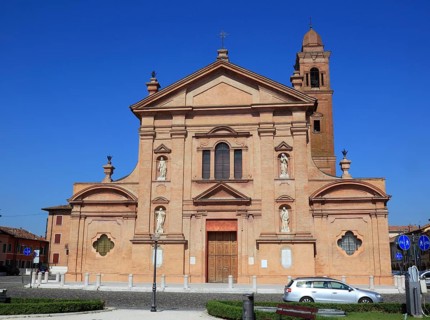 Santo Stefano Collegiate Church in Piazza Unita in the city of Novellara, Emilia-Romagna, Italy