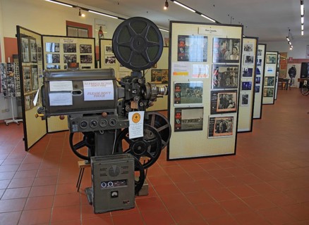 Brescello, Museum of Don Camillo and Peppone films, here one of the film cameras used,