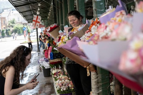 Tbilisi, Georgia. July 11th 2025. The popular Tbilisi Flower Market at Vekua Street, near Liberty