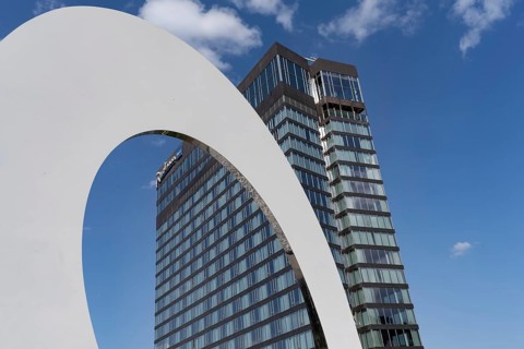 Tbilisi, Georgia. July 11th 2025. Iconic landmark of the Radisson Blu Hotel, Rose Revolution