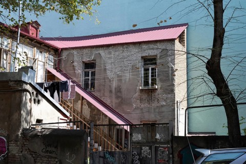 Tbilisi, Georgia. July 11th 2025. Traditional Georgian style buildings in Tbilisi Old Town, the