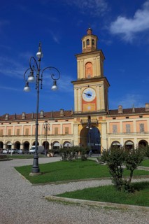 Palace with Torre Civica in the municipality of Gualtieri, Emilia-Romagna, Italy