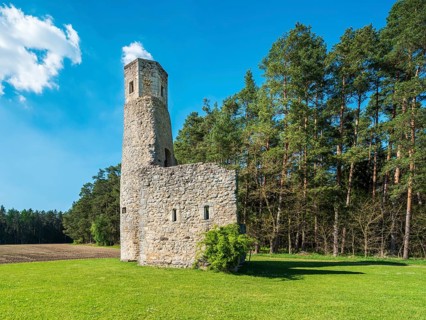 The ruins of the Circle Chapel, also Circle Chapel, church ruins near Dentlein am Forst, Middle