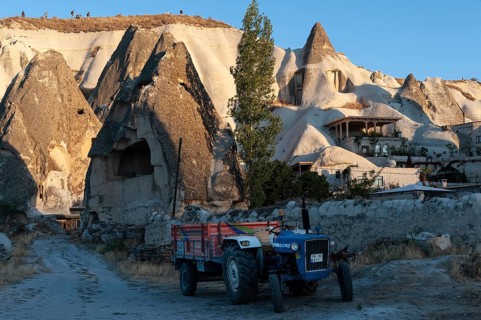Goreme, Cappadocia, Turkey. September 18th 2018 Turkish farm village life in the cone shaped rock