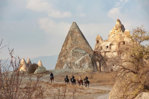 Cappadocia, Turkey. November 8th 2017 Canan a horse trekking guide from the Dalton Brothers Ranch