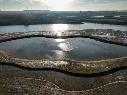 Haltern-Marl, North Rhine-Westphalia, Germany - Lippe, flood protection in the