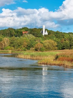 Lietzow Castle on the Großer Jasmund Bodden, Rügen Island, Mecklenburg-Western Pomerania, Germany