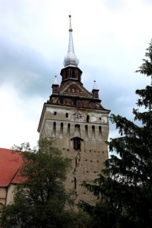Romania, church tower of the fortified church of Saschiz, German Keisd, municipality in Mures