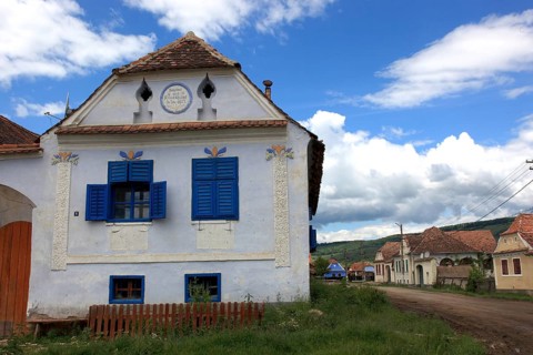 Romania, houses, Saxon farms in the village of Viscri, German German Weisskirch a town in the
