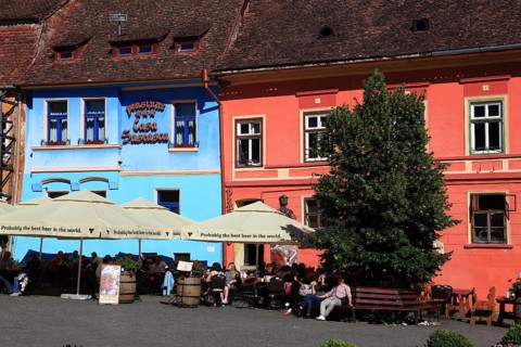 Romania, houses in the historic upper town, old town of Sighisoara, German Sighisoara, town in