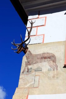 Romania, house with deer antlers, Casa cu Cerb in the historic old town of Sighisoara, German