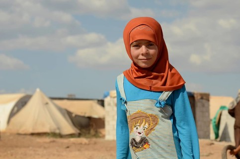 Atmeh Refugee Camp, Idlib, Syria. June 17th 2013. Internally displaced child Syrian refugees in the