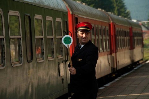 Velingrad, Bulgaria, March 7th 2018 Station master Velingrad train station Bulgaria