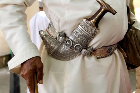 Nizwa, Oman. May 30th 2014 Traditional Omani Khanjar dagger Nizwa Souk, Oman