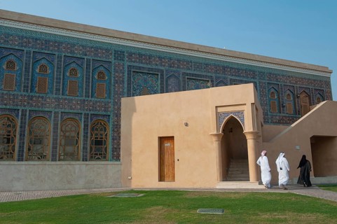 Doha, Qatar. September 20th 2019 Beautiful façade of the Katara Mosque in the Cultural Village,