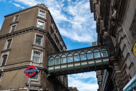 London, United Kingdom, June 28th 2022 Charing Cross hotel footbridge over Villiers Street near the