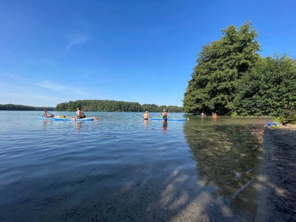 Schmaler Luzin, Klarwassersee, bathing area near Carwitz, recreation, summer, Hullerbusch and