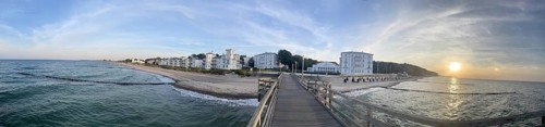 Sunset, pier, Heiligendamm is the oldest seaside resort in Germany and continental Europe, founded