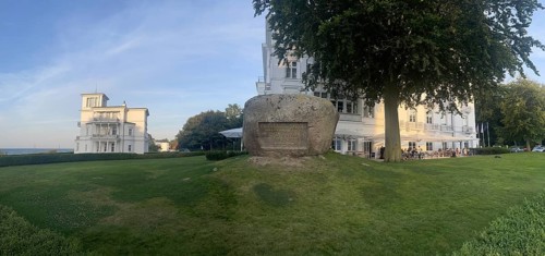 Memorial stone of the founding, Heiligendamm is the oldest seaside resort in Germany and