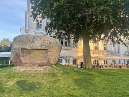 Memorial stone of the founding, Heiligendamm is the oldest seaside resort in Germany and