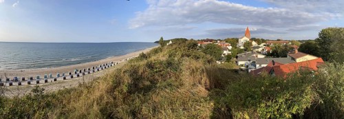 Baltic resort Rerik, beach and town, panorama, Baltic Sea coast, Rostock district,