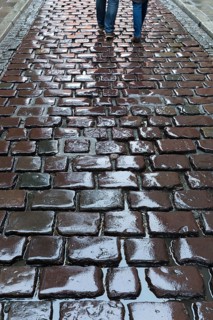 Rainproof Paved Road, Krakow, Poland