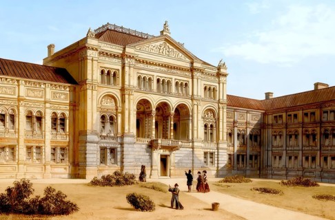 The court of the Victoria and Albert Museum, South Kensington, 19th century, London, England,