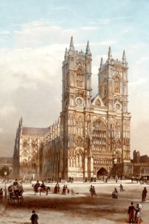 Westfront of Westminster Abbey, 19th century, London, England, United Kingdom