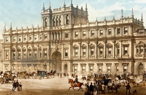 Burlington House, the street façade of the Piccadilly, 19th century, London, England, United