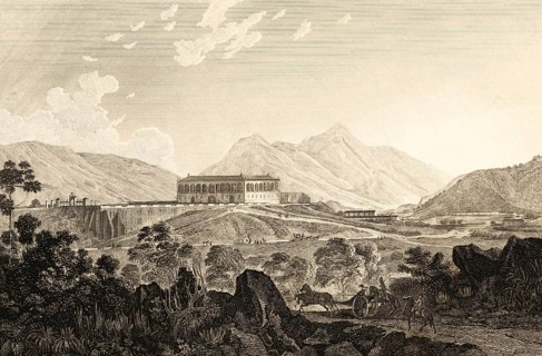 Boa Vista pleasure castle near San Christovao, Potosi district, Andes, horse-drawn carriage, rider,
